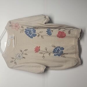 alfred dunner sz 2X Vintage flower short sleeve sweater.  Beautiful&comfortable